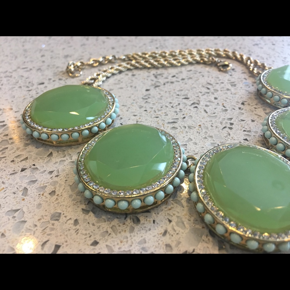 Banana Republic mint green statement necklace